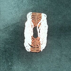 Elegant Brown and White Beaded Necklace